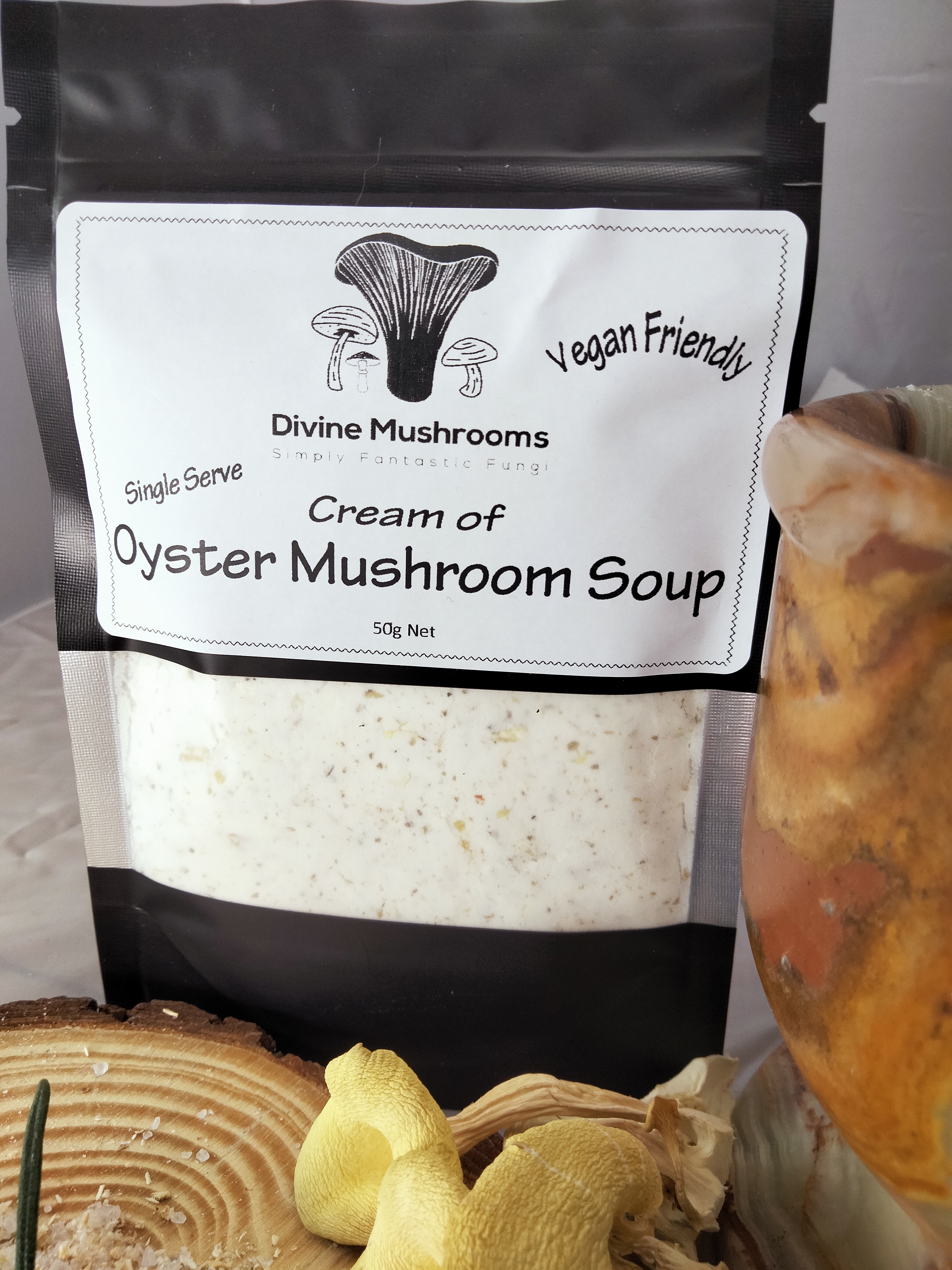 Image of Cream of Oyster Mushroom Soup packet. 50g